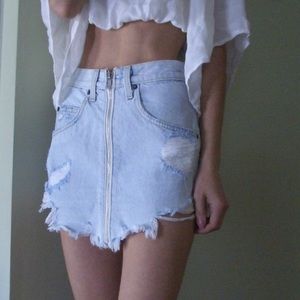 Carmar Beatrice zipper front destroyed skirt